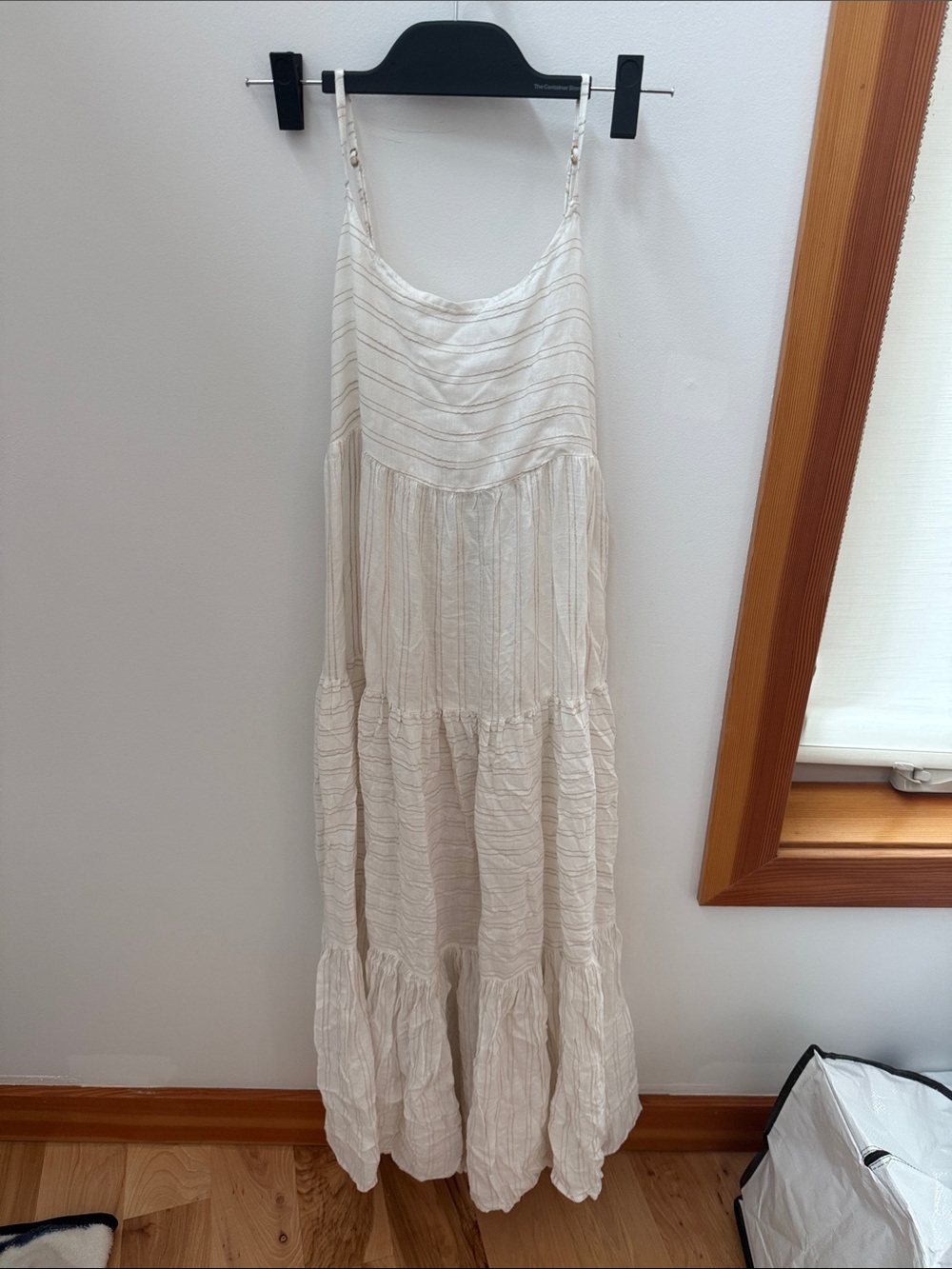 l*space Cream Tiered Maxi Dress with Front Tie